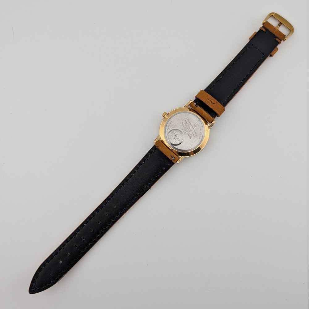 Timex Classic Minimalist White Dial Gold Tone Quartz Tan Leather Strap Watch - Picture 10 of 10